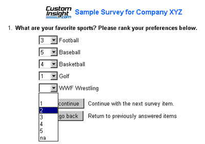 Sample ranked choice question